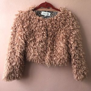 ⚜️SALE Forever21 shaggy faux fur pink jacket